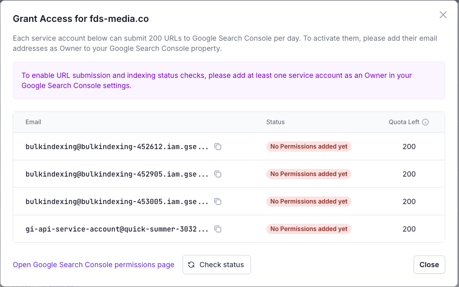 Grand Access Modal